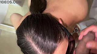 milf latina begs 'drink my piss?' in crazy dirty scene with facial surprise at boss's house