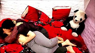 I kiss my hot brunette best friend while riding in homemade missionary sex with orgasm