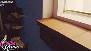 You catch your british neighbour showering with her big natural tits on display