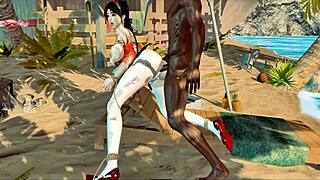 Hou Ling Er awakens with big black cock creampie in 3D hentai