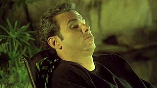 A blonde hottie fucks with her man in the evening in the garden.