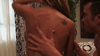 Nikki sucks off her man before tit fucking him and riding his thick cock