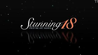 sweet ofelia diddles wet shaved pussy on sofa?