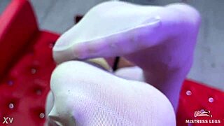 i worship goddess's big booty and feet in stockings on couch