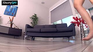 Nanny Caught Playing with Toys Lets Boss Fuck Her Tight Pussy in Missionary