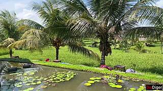 Cumwalk in public cafe eating pasta carbonara with sperm on face.