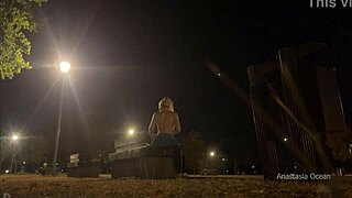 i feel so thrilled and exposed changing my outfit in the public park at night while flashing my naked body outdoors