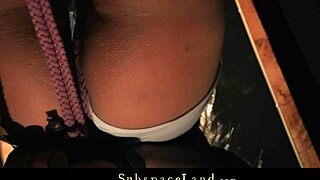 Blonde salacious slut bound and toy drilled