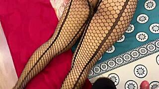 I caught my stepmom watching porn and fucked her until she swallowed my cum