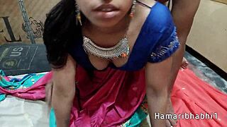 Hot Saree Blouse Sex with Muff Diving and Cumshot in Hindi