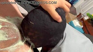 Black bitch gets rimmed and throatfucked, pukes and slurps it up