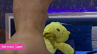 camster - elie grace - adorable brunette with dick-sucking lips strips spreads her perky ass and fingers her asshole