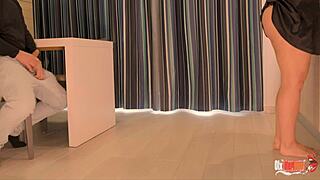 I saw my big ass stepmom's tits and fucked her in the kitchen