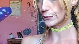 Can You Handle Vanessa Hastings' Messy Spit Face Dildo Deepthroat Action?