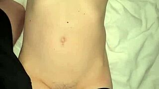 Young girl experiences first intimate encounter with tongue.