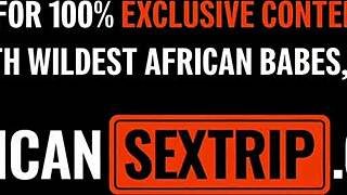 Ebony teen experiences stretching in tourist encounter