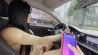 may hernandez enjoys a private moment in her car