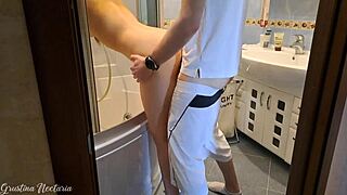 she was cleaning the bath when i started fucking her doggystyle