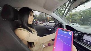 may hernandez enjoys a private moment in her car