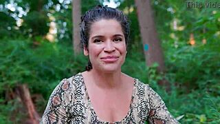 Milf wearing thong bodysuit on the trail