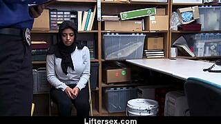 Sexy arab busty caught stealing, fucked in garage