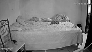 Hidden camera catches my slutty wife getting anal from the neighbor again.