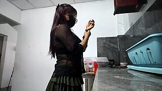 What's the neighbor doing masturbating while looking at my curvy big ass like a degenerate?