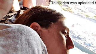 Public Pissing Teen Gives Risky Blowjob On Camping