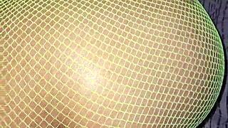 Latina milf intensely massages dick on period, cum shot on ass
