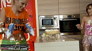 food play lesbians wrestle before oral sex