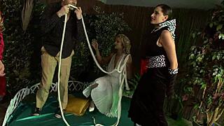 Sensual Jane and Stacey Please a Man in the Garden?