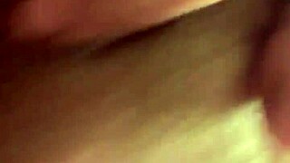 petite girlfriend plays hairy pussy for money