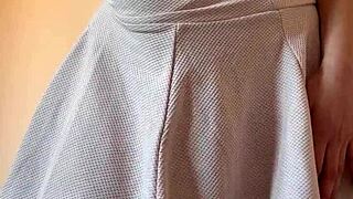 sweet girl maiskii masturbates with a dildo on her wet shaved pussy in this homemade teen video