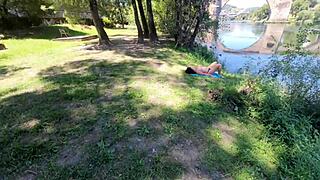 i massaged that milfs hairy pussy on the public beach