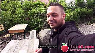 Blonde milf Sophie Logan gets picked up for POV sex on stairs.