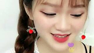 Cute Asian Girl Performs Sexy Livestream On Webcam.