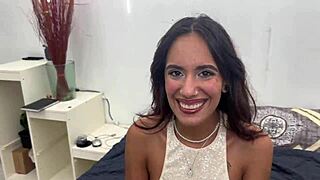 casting this hot latina for rent money, she's eager for threesome 😏