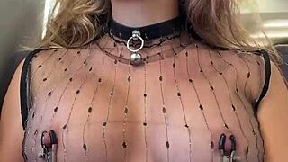 on a train in a sheer top playing with my nipples while people sit right behind me