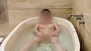 Bathing of japanese college student, young 18+ small tits softcore