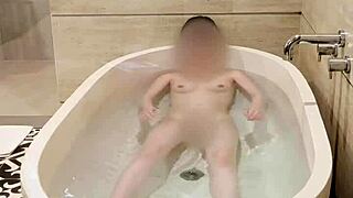 Bathing of japanese college student, young 18+ small tits softcore