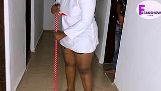 big ass ebony maid gets caught with boss's stepson