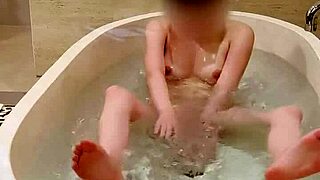 Bathing of japanese college student, young 18+ small tits softcore