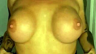 hot tattooed brunette playing with her wet pussy and huge dildos