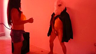 Halloween night I fucked a big rabbit in lingerie at the nightclub.