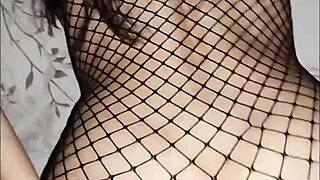 skinny mature wife and her husband filming beautiful close up pussy action in their amateur couple video.