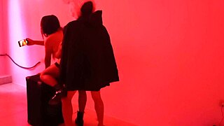 Halloween night I fucked a big rabbit in lingerie at the nightclub.