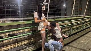 complete video of an event in a busy avenue almost getting caught