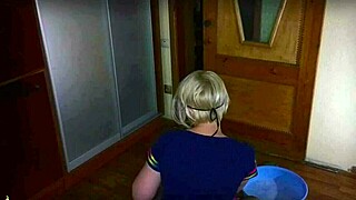 Mrs. Lazinski portrays a naive mature maid in this amateur couple scene