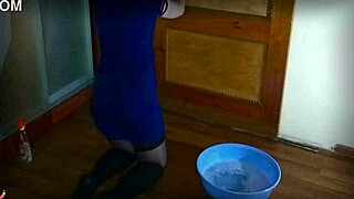 Mrs. Lazinski portrays a naive mature maid in this amateur couple scene