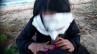 african couple eager for beach anal creampie summer fun